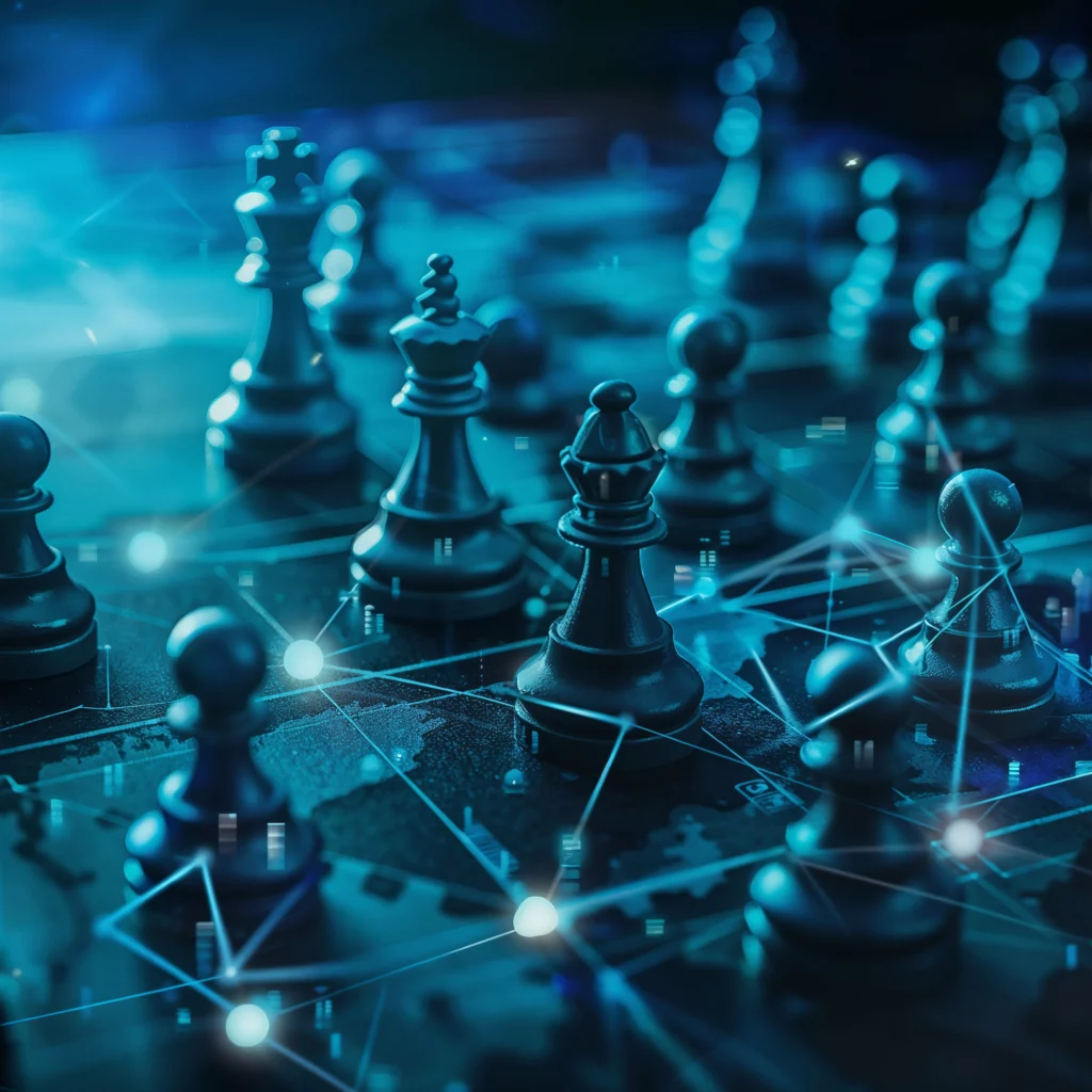 Digitales Schachbrett – Symbolbild für den KNOLL Lehrgang Fachberater*in Internationales Steuerrecht.