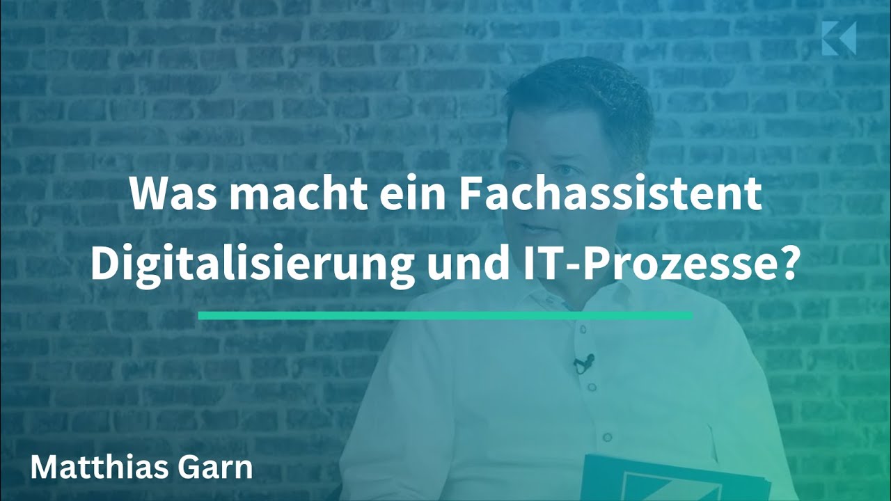 Video-Thumbnail mit dem Titel: ‚Was macht ein Fachassistent Digitalisierung und IT-Prozesse?‘ – Interview mit Matthias Garn.